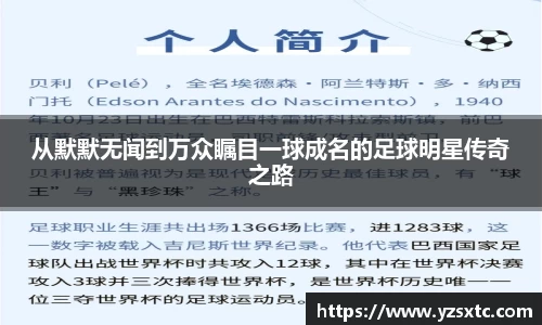 从默默无闻到万众瞩目一球成名的足球明星传奇之路